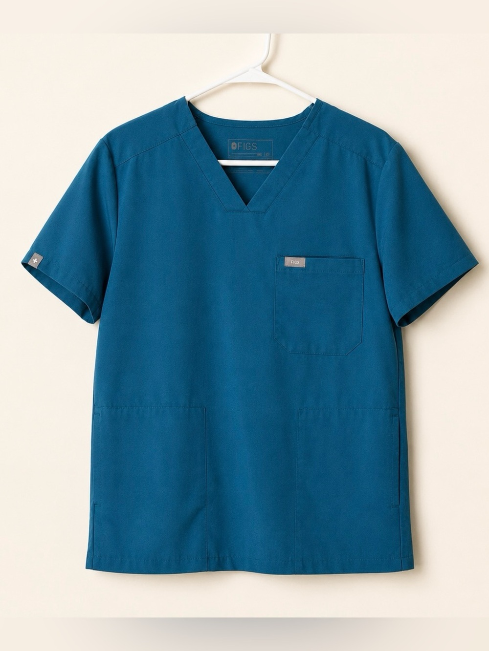 FIGS Technical Collection Scrub Top XS Teal V Neck